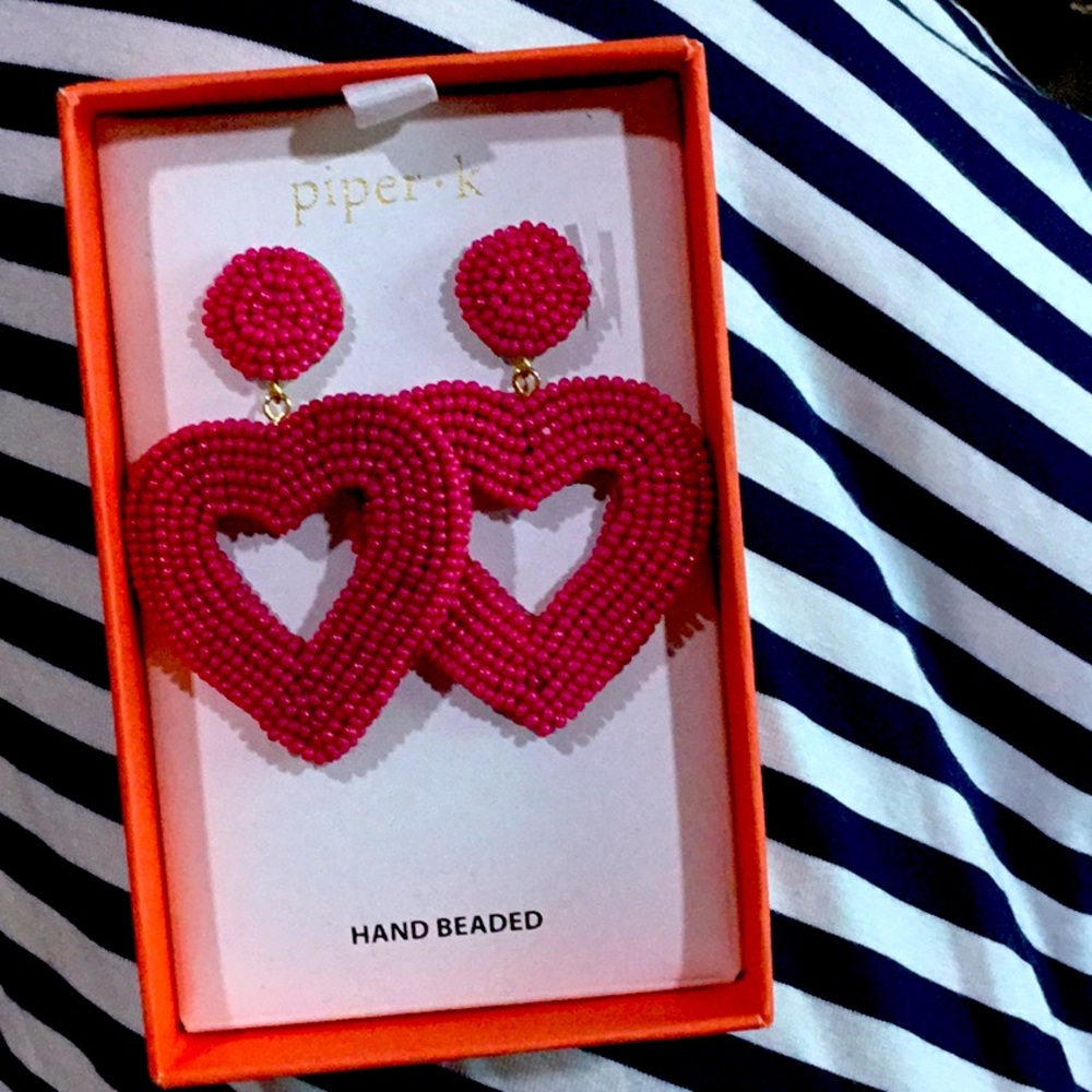Pink new in box piper. k earrings